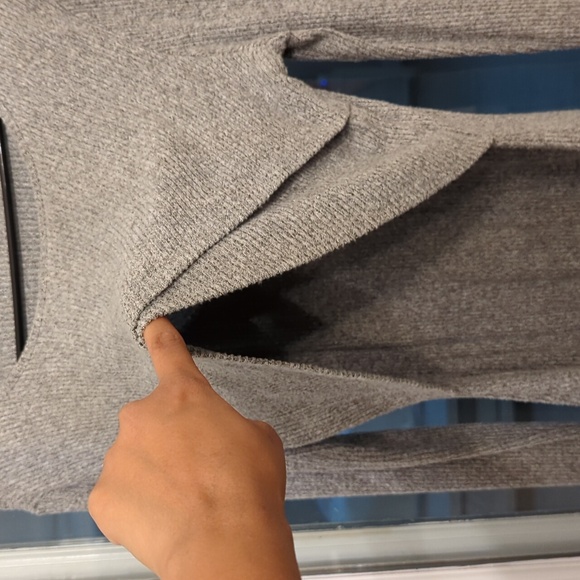 Heather Grey Ribbed Crossover Maternity/Nursing Top - Picture 4 of 4